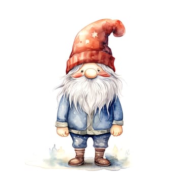 Watercolor Christmas Gnomes Clipart is a great choice for creating cards, invitations, party supplies and decorations. AI generated.