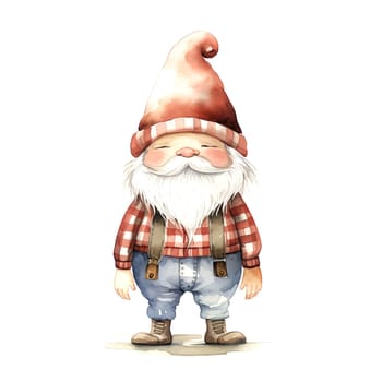 Watercolor Christmas Gnomes Clipart is a great choice for creating cards, invitations, party supplies and decorations. AI generated.