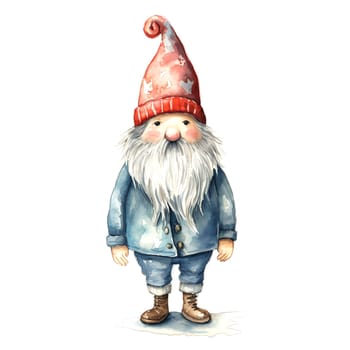 Watercolor Christmas Gnomes Clipart is a great choice for creating cards, invitations, party supplies and decorations. AI generated.