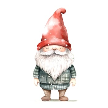 Watercolor Christmas Gnomes Clipart is a great choice for creating cards, invitations, party supplies and decorations. AI generated.