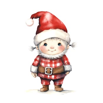 Watercolor Christmas Gnomes Clipart is a great choice for creating cards, invitations, party supplies and decorations. AI generated.