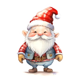 Watercolor Christmas Gnomes Clipart is a great choice for creating cards, invitations, party supplies and decorations. AI generated.