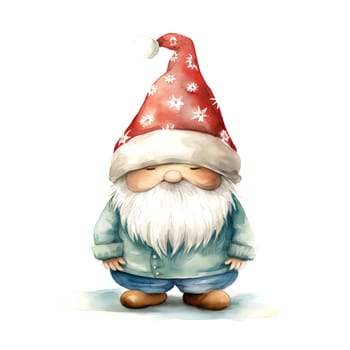 Watercolor Christmas Gnomes Clipart is a great choice for creating cards, invitations, party supplies and decorations. AI generated.