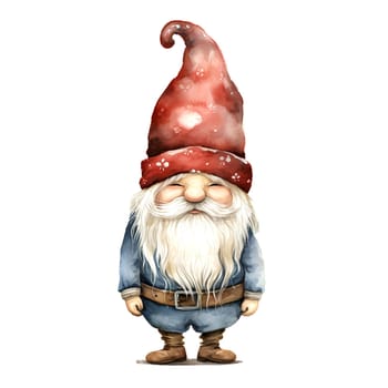 Watercolor Christmas Gnomes Clipart is a great choice for creating cards, invitations, party supplies and decorations. AI generated.