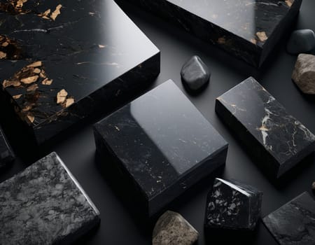 Professional background with expensive black mountain granite and marble. High quality illustration