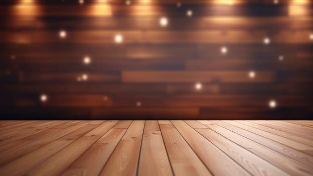 wood wall empty room mock-up, ai