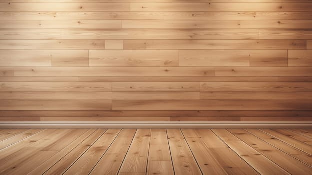 wood wall empty room mock-up, ai