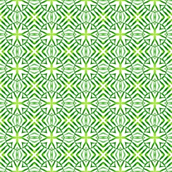 Organic tile. Green trending boho chic summer design. Trendy organic green border. Textile ready radiant print, swimwear fabric, wallpaper, wrapping.