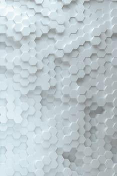 White Hexagonal Background. Luxury White Pattern. 3d render.