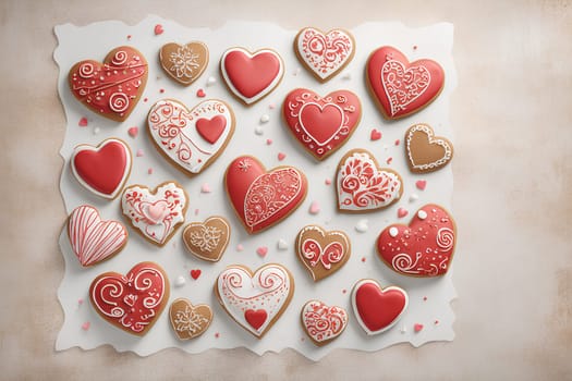 Gingerbread in the shape of a heart for Valentine's Day