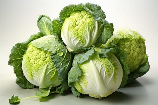 watercolor cabbage isolated on white background, AI Generated