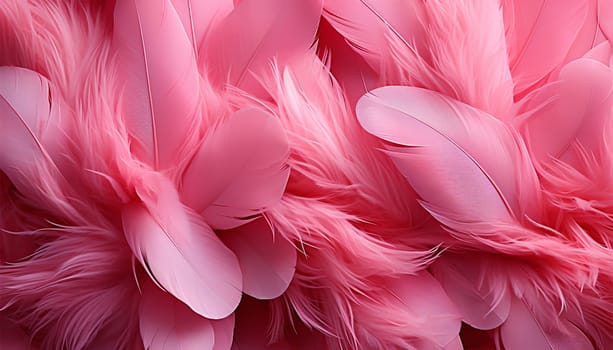 Coral pink vintage flamingo feathers background texture pattern. Beautiful soft pink color trends feather pattern texture background with pink pastel light flare modern design