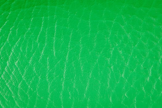 Closeup detail of green leather texture background.