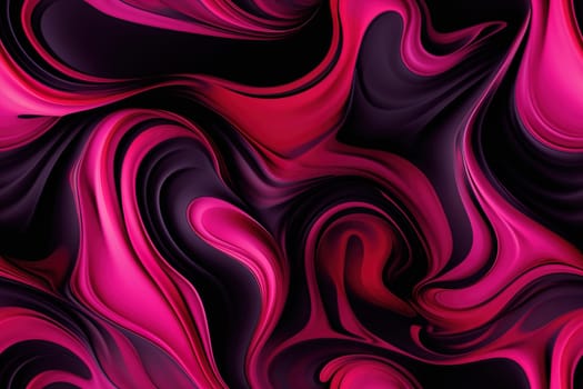A mesmerizing abstract design with waves of pink and black, creating a fluid, luxurious look perfect for modern wallpapers, fashion, and graphic backgrounds. Seamless pattern. Generative AI