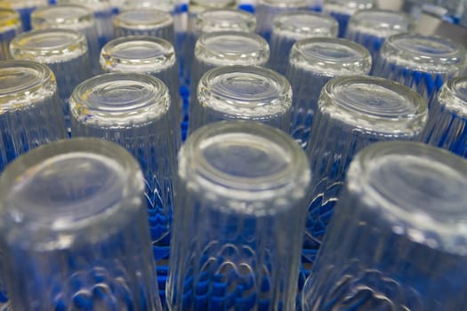 Plenty of festive glasses in a restaurant kitchen equipment