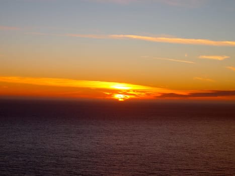 A beautiful sunset over the Pacific Ocean in California
