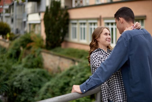 Young Cute Female Hugs Boyfriend. In Autumn Outdoor. Lovers Walking in Park. Attractive Funny Couple. Lovestory in Forest. Man and Woman. Cute Lovers in the Park. Family Concept. Happy Couple.