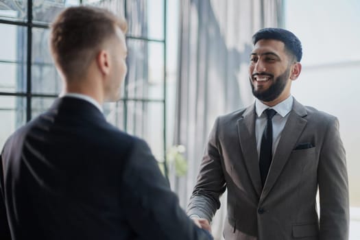 Business handshake and business people