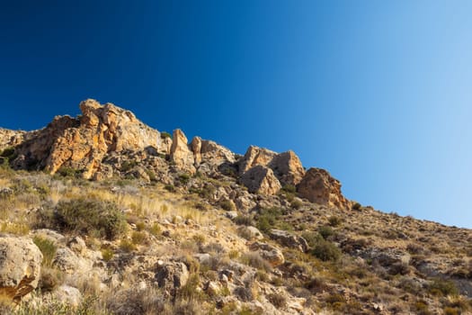 beautiful landscape, view from the mountain to the city, background with a place for an inscription. High quality photo