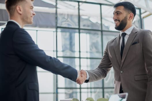 Business handshake and business people