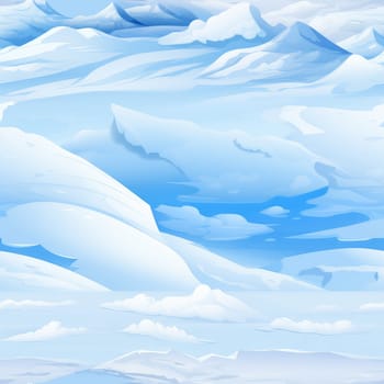 Seamless background of a winter wonderland with snow and christmas trees. Illustration in a whimsical art style. Magical winter landscape. 