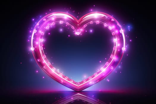 Big beautiful heart with neon lighting.