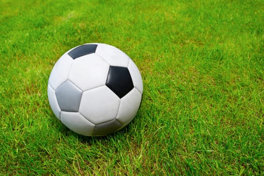 Soccer ball on the field close-up. Lifestyle.