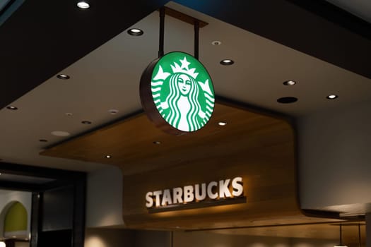 Osaka, Japan - December, 2023 : Starbucks Coffee Shop Famous Branches in Kansai Airport.