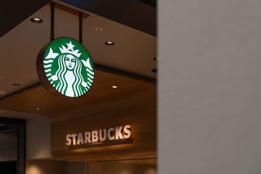 Osaka, Japan - December, 2023 : Starbucks Coffee Shop Famous Branches in Kansai Airport.