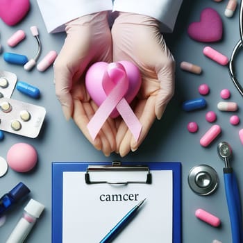 Illustration on the theme World Cancer Day. Generative, AI. High quality illustration