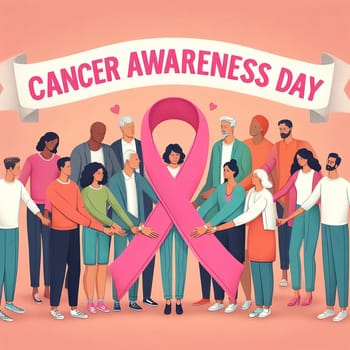 Illustration on the theme World Cancer Day. Generative, AI. High quality illustration