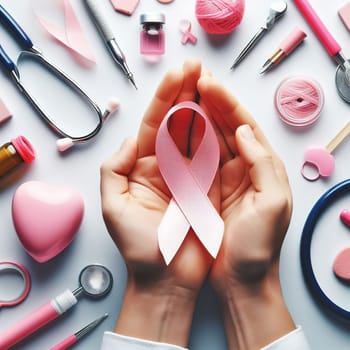Illustration on the theme World Cancer Day. Generative, AI. High quality illustration