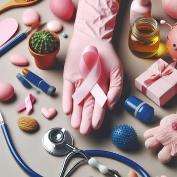 Illustration on the theme World Cancer Day. Generative, AI. High quality illustration