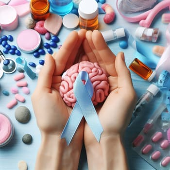 Illustration on the theme World Cancer Day. Generative, AI. High quality illustration