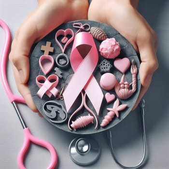 Illustration on the theme World Cancer Day. Generative, AI. High quality illustration
