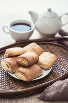 Cookies with tea on the table