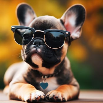 Illustration on the theme of a cute puppy dog. Generative AI. High quality illustration