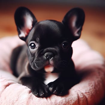 Illustration on the theme of a cute puppy dog. Generative AI. High quality illustration