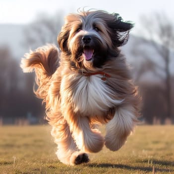 Illustration on the theme of a cute puppy dog. Generative AI. High quality illustration