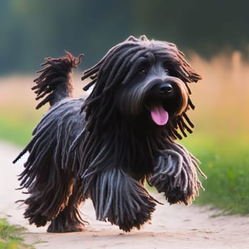 Illustration on the theme of a cute puppy dog. Generative AI. High quality illustration