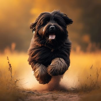 Illustration on the theme of a cute puppy dog. Generative AI. High quality illustration