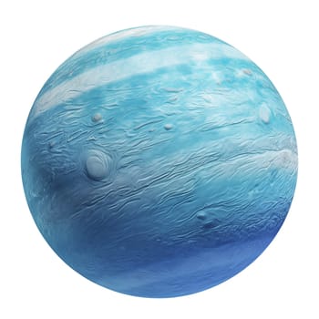 Realistic image of blue planet Neptune on a transparent background. Planet Neptune isolated on transparent background in PNG format, space elements, astronomy concept. High quality photo