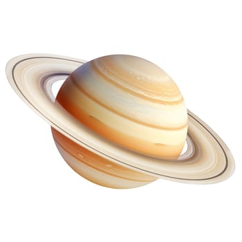 Realistic image of planet Saturn on a transparent background. Planet Saturn isolated on transparent background in PNG format, space elements, astronomy concept. High quality photo