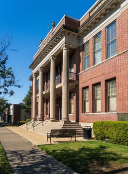 Front view and main entrance to the Town or City Hall in the small town of Greenville in Mississippi