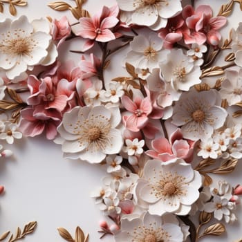 Floral Pattern with colourful big peony flowers, classic baroque peony flowers with petals, leaves and buds, seamless.