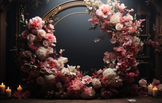 floral hoop digital backdrops. shoot set up with prop Flower and wood backdrop.