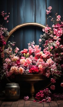 floral hoop digital backdrops. shoot set up with prop Flower and wood backdrop. Flower on hanging round