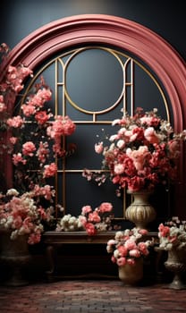 floral hoop digital backdrops. shoot set up with prop Flower and wood backdrop. Flower on hanging round