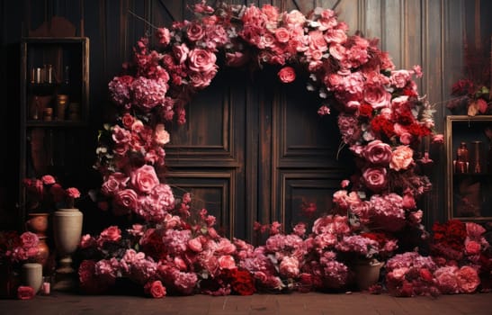 floral hoop digital backdrops. shoot set up with prop Flower and wood backdrop.