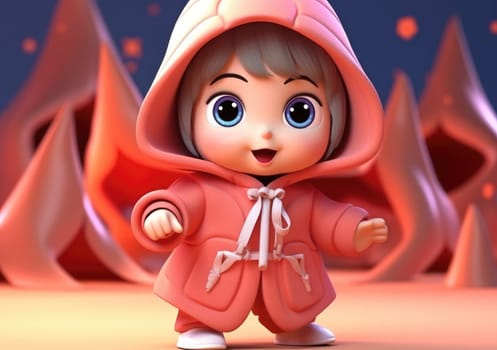 cute character on Chinese new year celebration concept in 3d character style